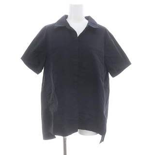 セオリー(theory)のセオリー コットンショートスリーブシャツ 半袖 前開き S 黒 ブラック(シャツ/ブラウス(半袖/袖なし))