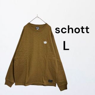 schott - schott ショット　Tシャツ　ロンT 長袖　ネオンサイン　バックプリント