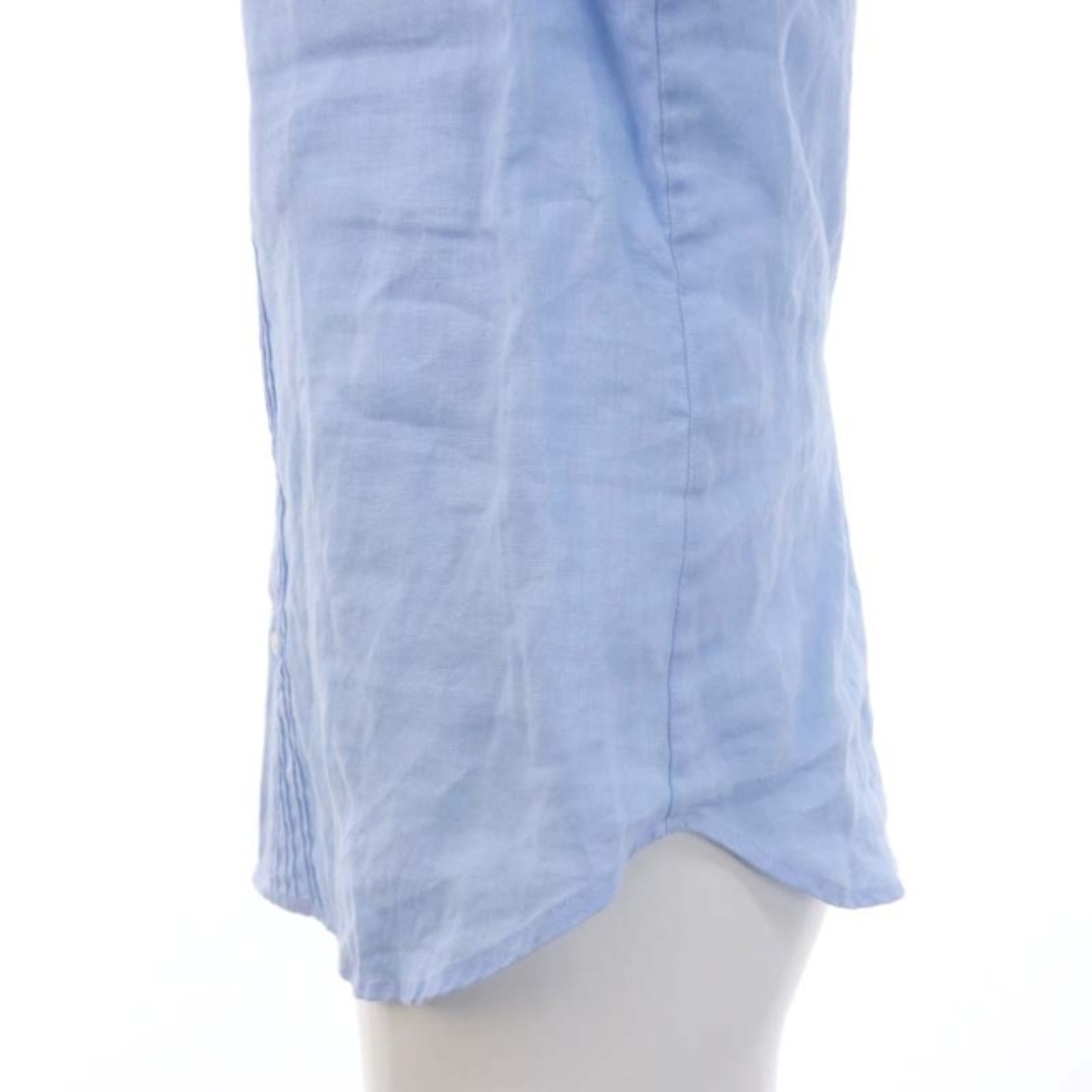 POLO RALPH LAUREN(ポロラルフローレン)のポロ ラルフローレン リネン フリル ブラウス 半袖 0 XS  青 レディースのトップス(シャツ/ブラウス(半袖/袖なし))の商品写真
