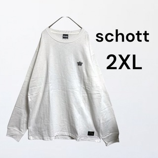schott - schott ショット　Tシャツ　長袖　ロンT ネオンサイン　バッグプリント