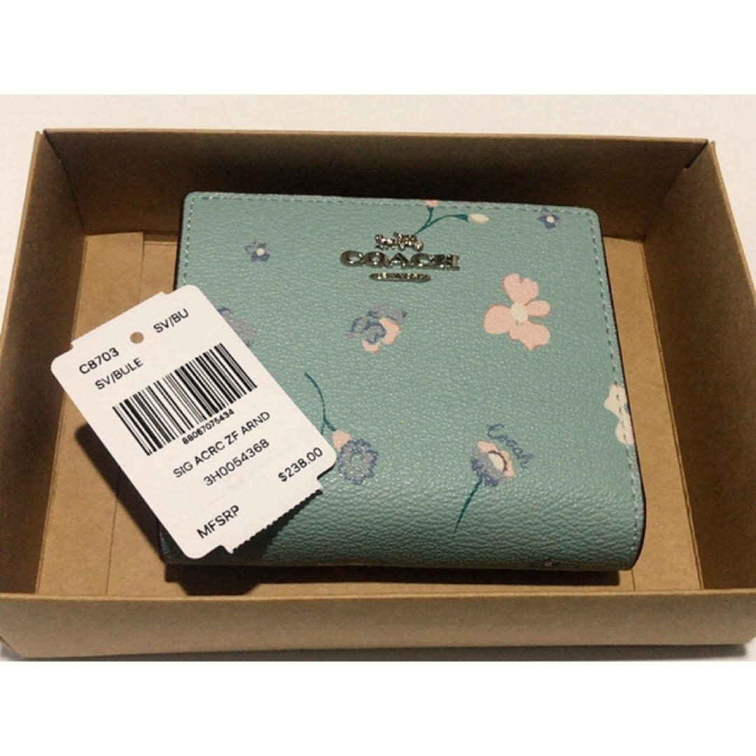 COACH(コーチ)のCOACH コーチ　C8703 ブルー　折り財布 メンズのファッション小物(折り財布)の商品写真