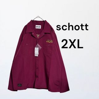 ショット(schott)のschott ショット　長袖シャツ　オープンカラーシャツ　開襟　シャツ　刺繍(シャツ)