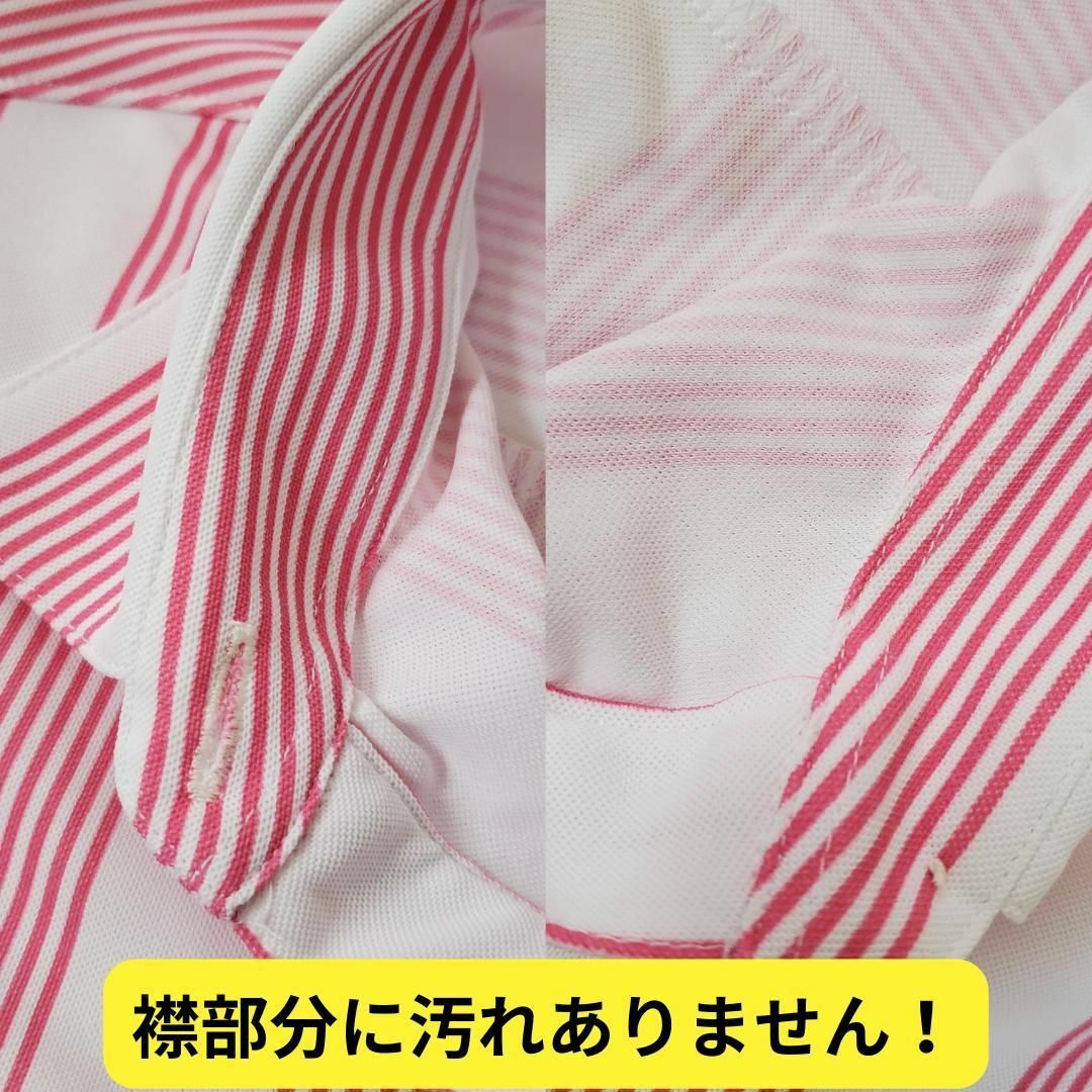 Munsingwear(マンシングウェア)のほぼ新品　マンシングウェア　裏鹿の子ストライプ　プリントノースリーブシャツゴルフ スポーツ/アウトドアのゴルフ(ウエア)の商品写真