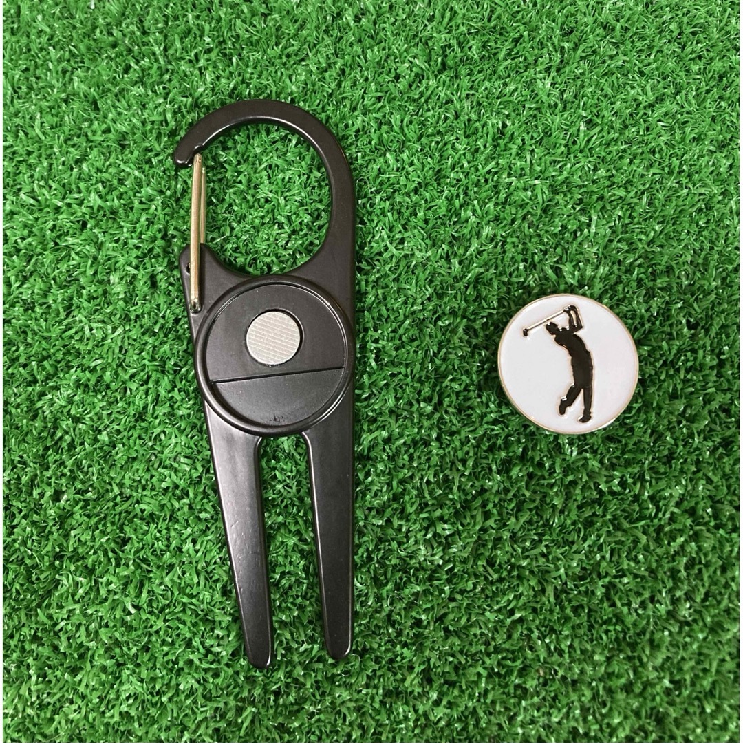ゴルフ  グリーンフォーク　ボールマーカー　カラビナタイプ　 スポーツ/アウトドアのゴルフ(その他)の商品写真