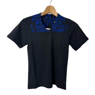 マルタンマルジェラ(Maison Martin Margiela)のメゾンマルジェラ エイズTシャツ Ｖネック XS 黒 青 ブラック ブルー(Tシャツ(半袖/袖なし))