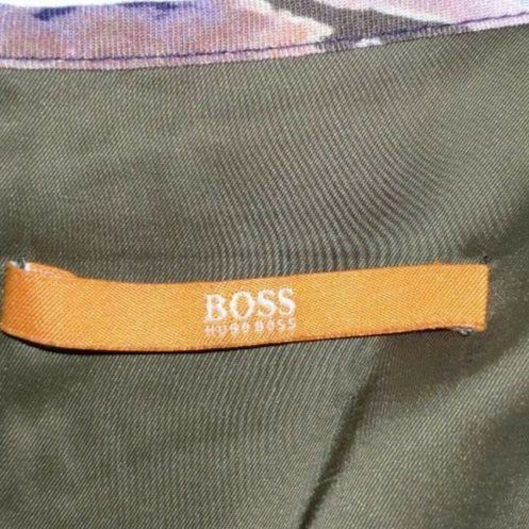 HUGO BOSS(ヒューゴボス)の★美品★ボスヒューゴボス　長袖ワンピース　ジャージー　総柄 レディースのワンピース(ひざ丈ワンピース)の商品写真