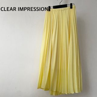 クリアインプレッション(CLEAR IMPRESSION)のクリアインプレッション　イエロー　プリーツ　ロングスカート　サイズ2 M(ロングスカート)