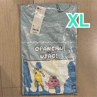 ジーユー(GU)のGU おぱんちゅうさぎ　グラフィックTシャツ　XL  ライトブルー　Tシャツ(Tシャツ(半袖/袖なし))