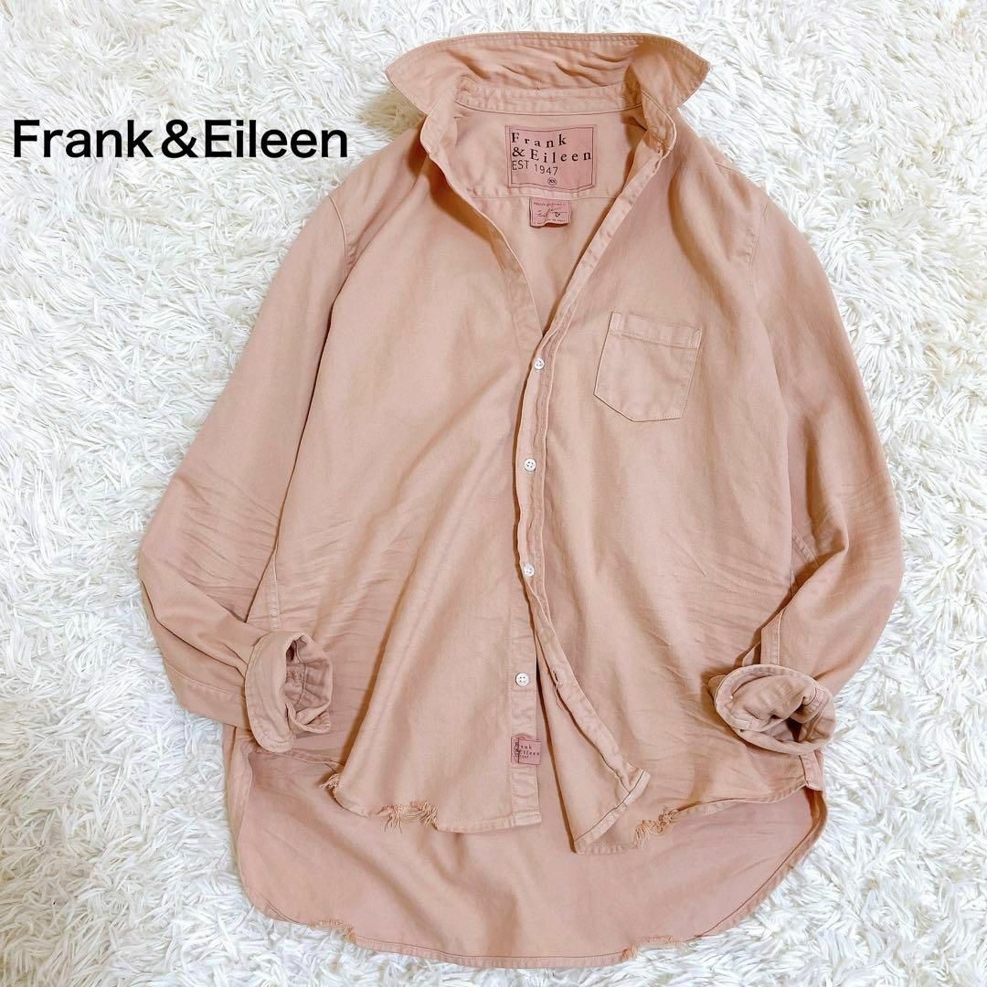 Frank&Eileen(フランクアンドアイリーン)の美品☆Frank＆Eileen  ダメージ加工 ピンク シャツ EILEEN レディースのトップス(シャツ/ブラウス(長袖/七分))の商品写真