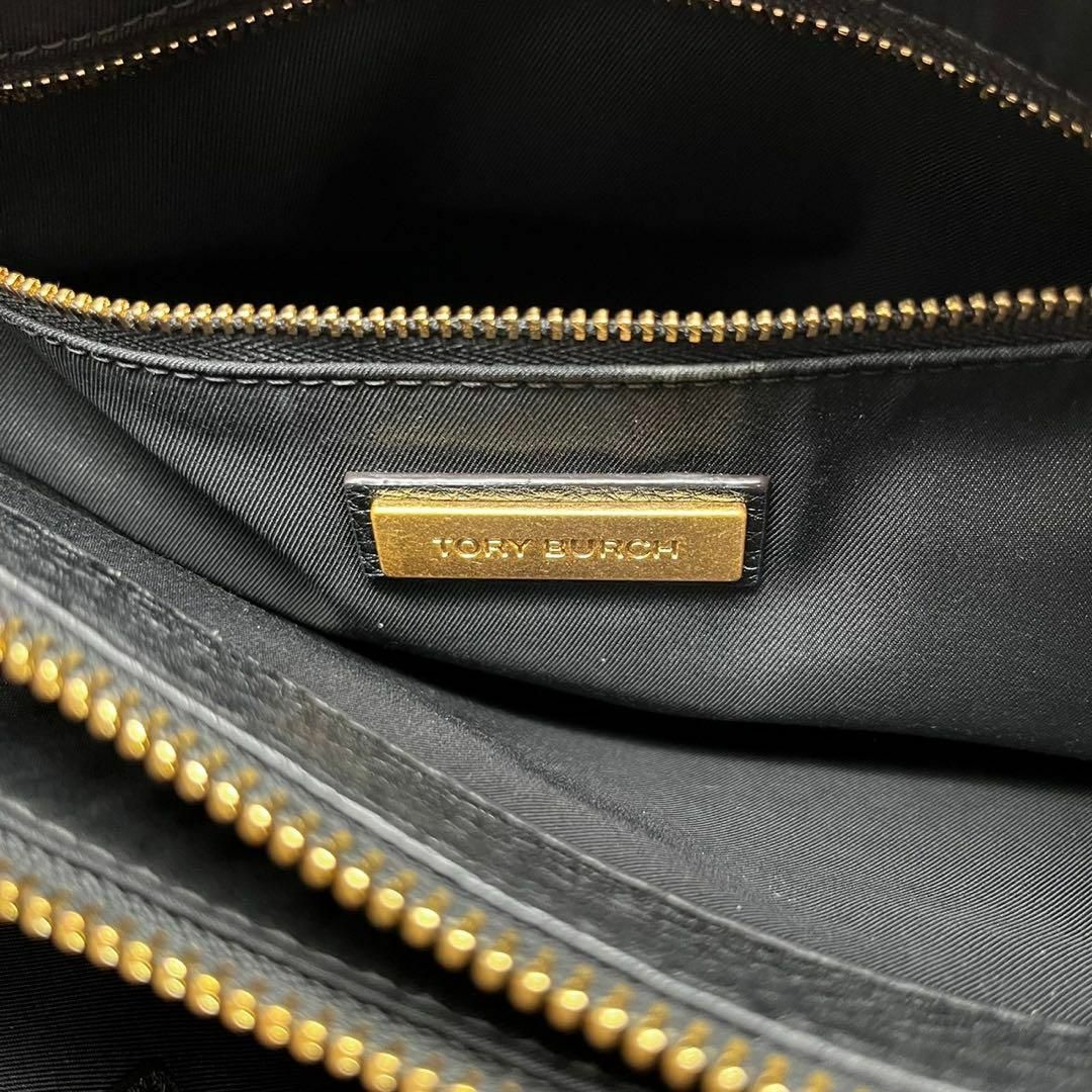 Tory Burch(トリーバーチ)の美品 トリーバーチ マックグロー トリプルコンパートメント 2way A4可 黒 レディースのバッグ(ハンドバッグ)の商品写真