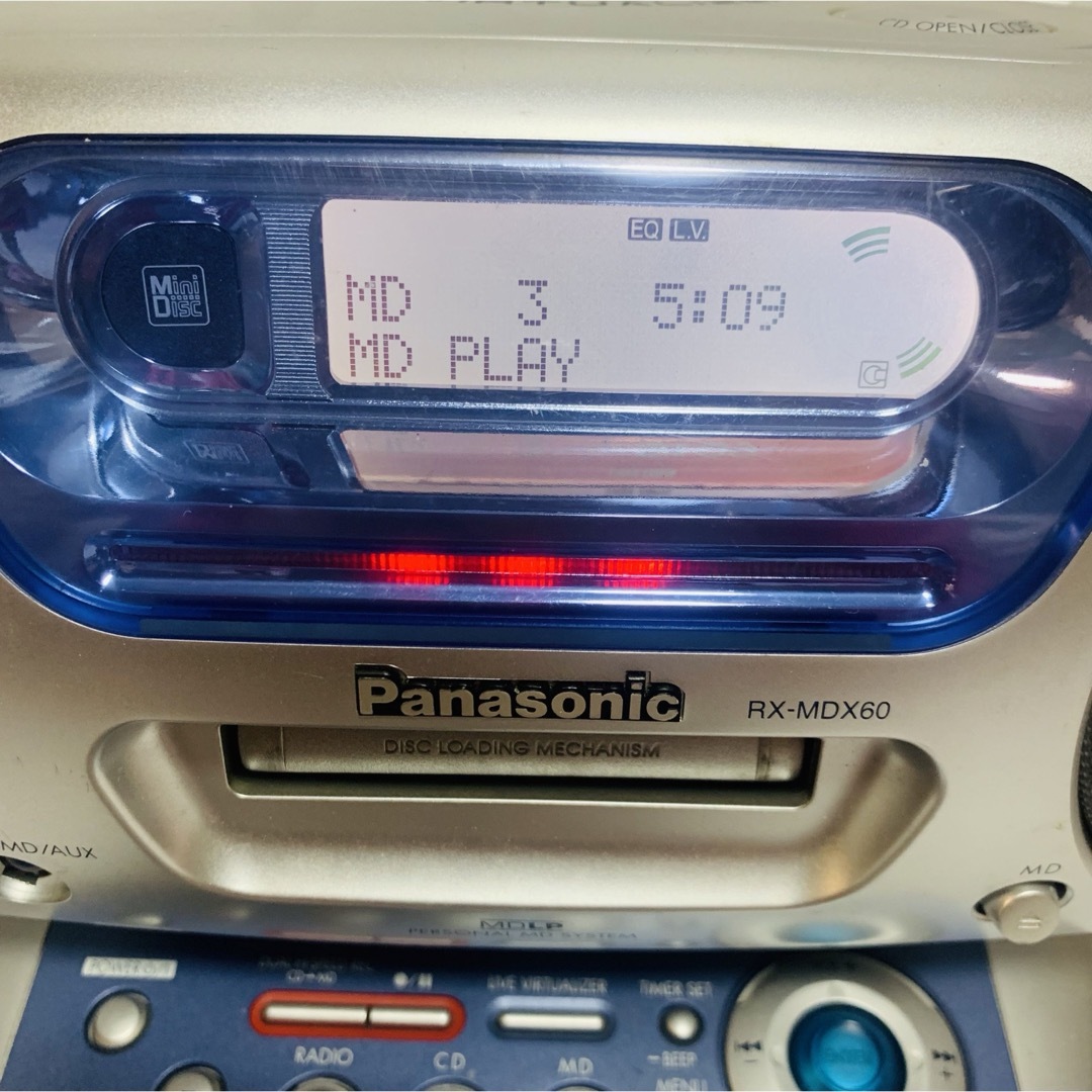 Panasonic(パナソニック)のパナソニック RX-MDX60 パーソナルMDシステム ラジカセ形状タイプ スマホ/家電/カメラのオーディオ機器(ポータブルプレーヤー)の商品写真