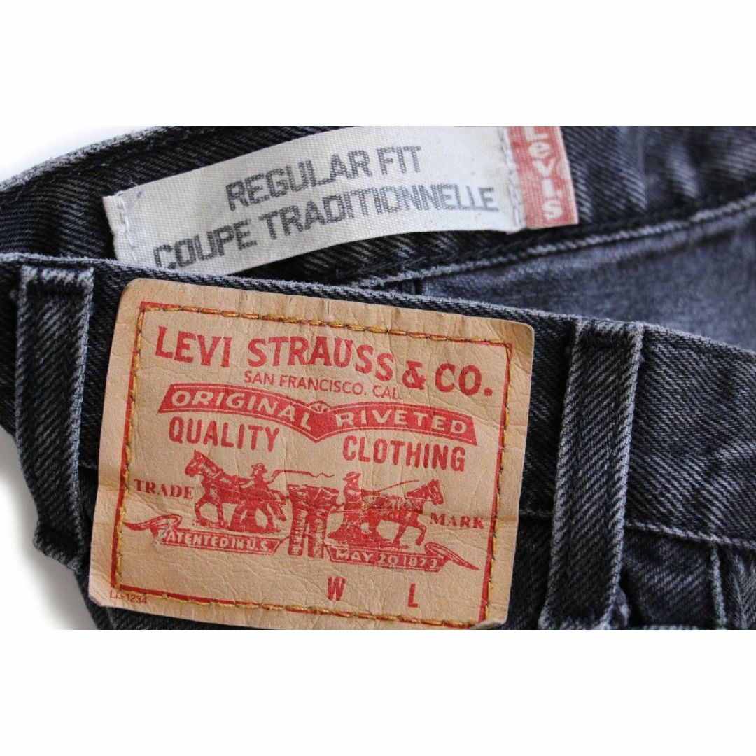 Levi's(リーバイス)の00s メキシコ製 Levi'sリーバイス 505 リペア ブラック デニムパンツ フェード w38 L32★SDP2505 ジーンズ ストレート ビッグサイズ メンズのパンツ(デニム/ジーンズ)の商品写真