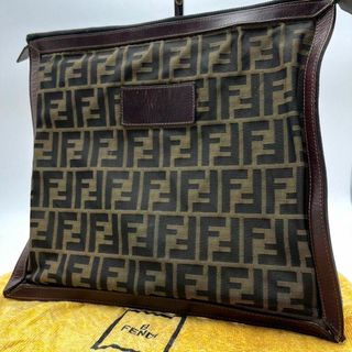 フェンディ(FENDI)の美品 フェンディ クラッチバッグ セカンドバッグ ズッカ キャンバス レザー(クラッチバッグ)