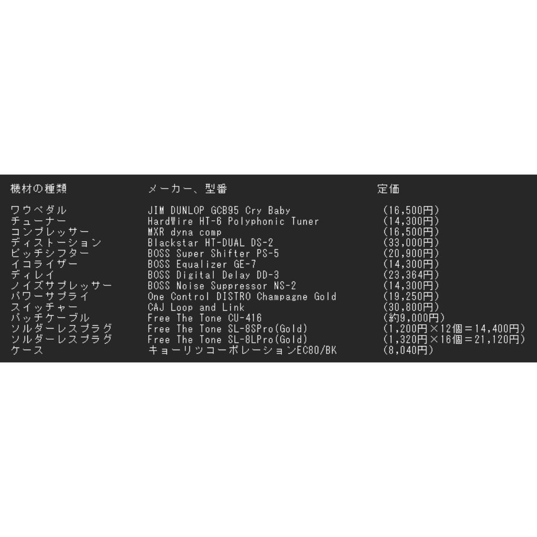 25万円分エフェクターボード 25万円分エフェクターボード