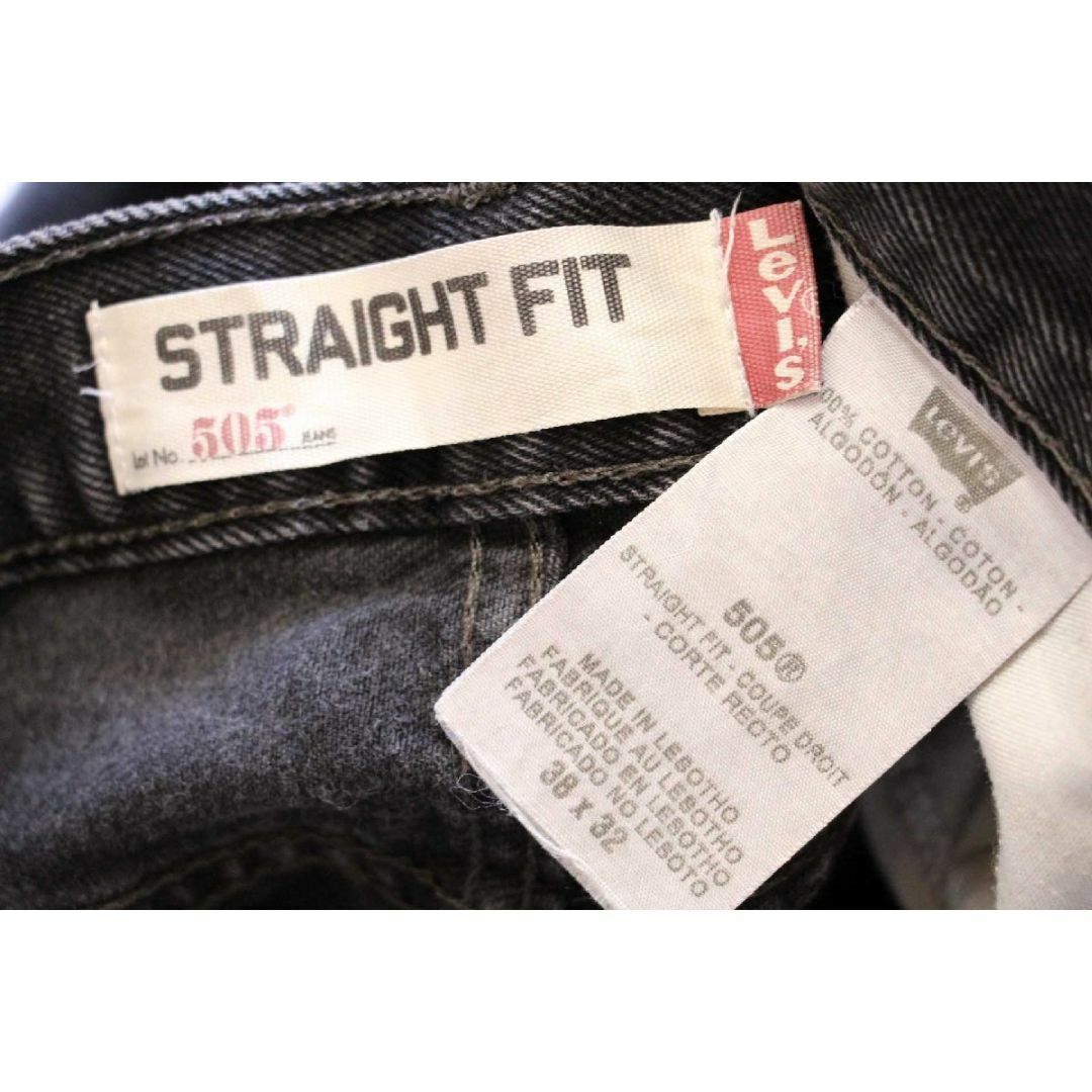 Levi's(リーバイス)のLevi'sリーバイス 505 ブラック デニムパンツ w38 L32★SDP2499 ジーンズ ストレート リペア オーバーサイズ ビッグサイズ メンズのパンツ(デニム/ジーンズ)の商品写真