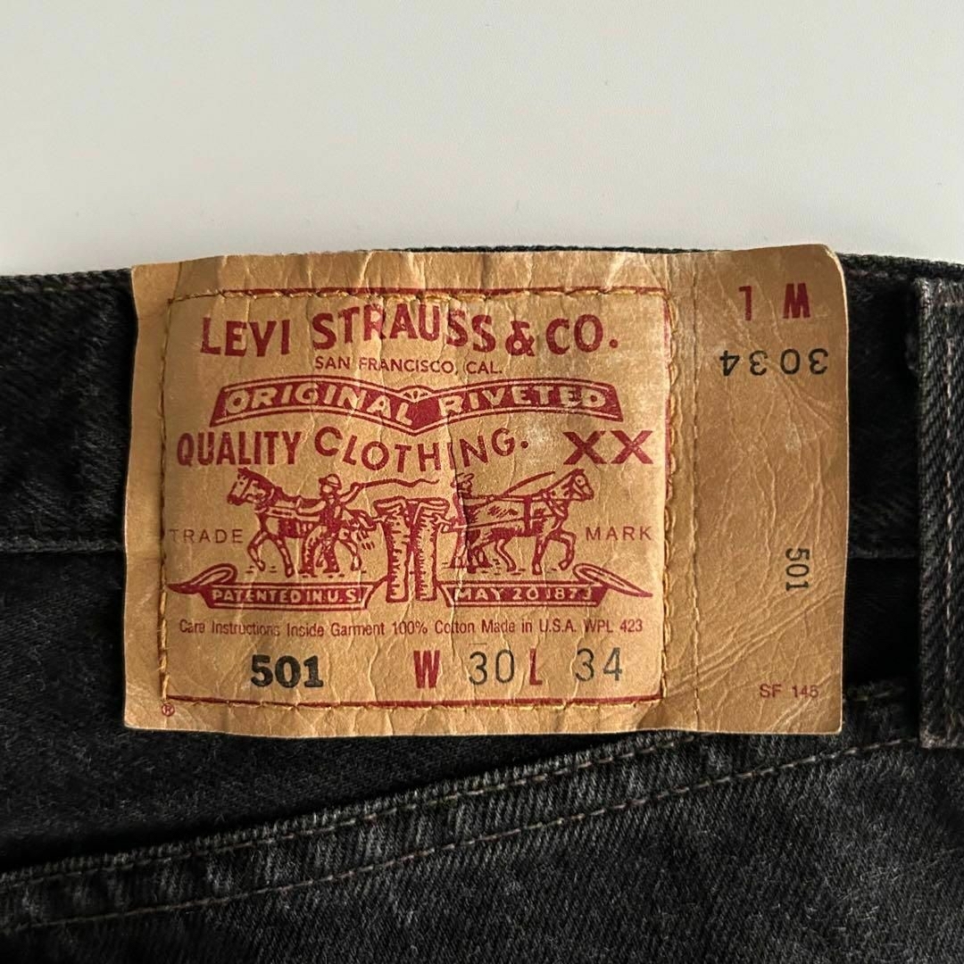 Levi's(リーバイス)のlevi’s 501 ブラックデニム usa製 後染め ボタン裏553 w30 メンズのパンツ(デニム/ジーンズ)の商品写真