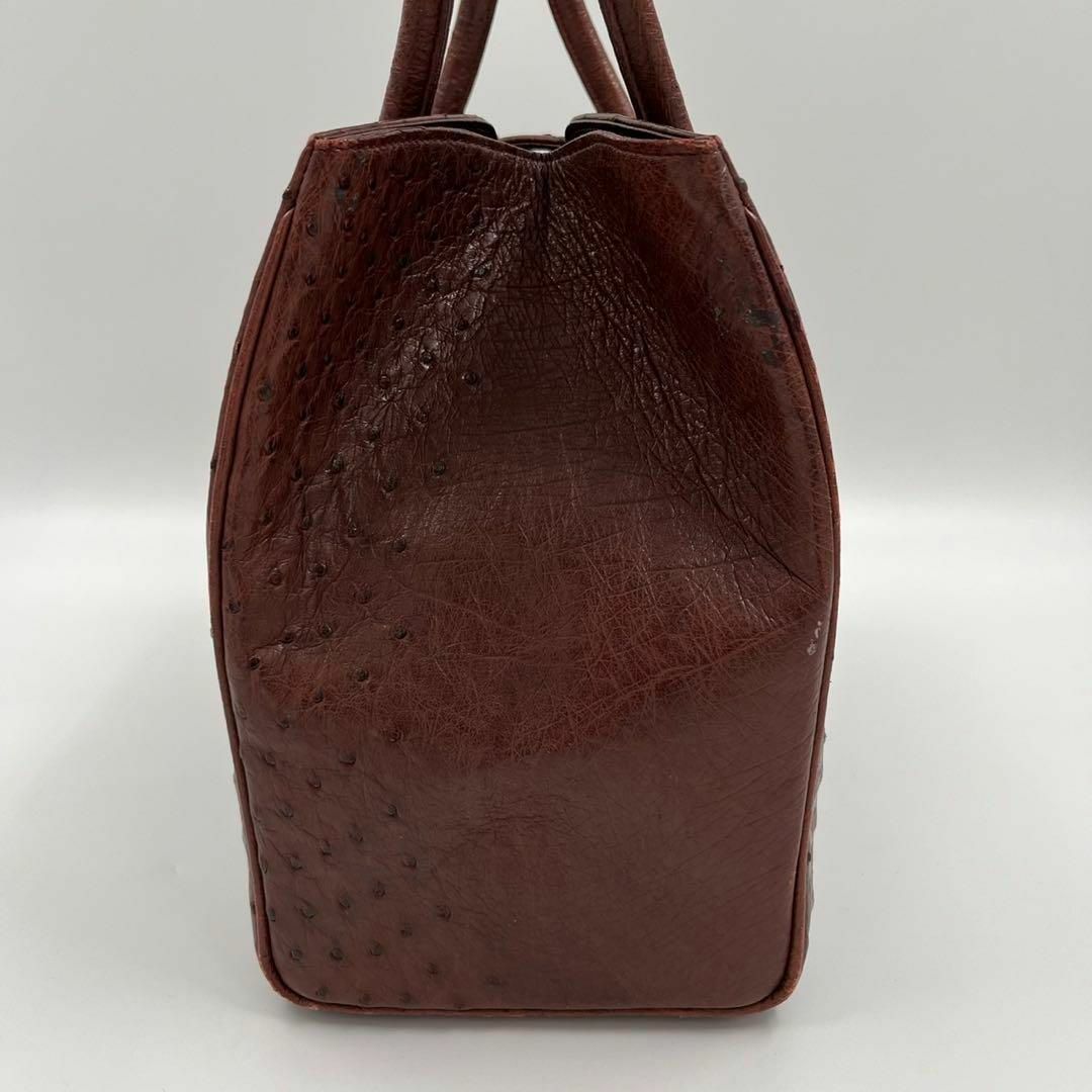 【美品】高級　オーストリッチ　ハンドバッグ　金具　ヴィンテージ　ビンテージ レディースのバッグ(ハンドバッグ)の商品写真