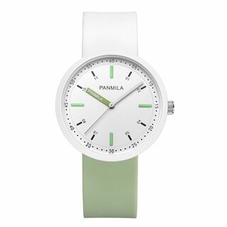 【色: ホワイトとグリーン】腕時計 アナログ シリコンベルト レディース メンズ(その他)