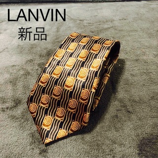 ランバン(LANVIN)の新品タグ付きLANVIN高級シルク100%総柄ネクタイ(ネクタイ)