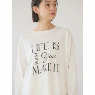 アメリカンホリック(AMERICAN HOLIC)の【オフホワイト】Life&Time ロゴカットプルオーバー/ロゴT/ロンT/カットソー/ベーシック/春/24SS(カットソー(長袖/七分))