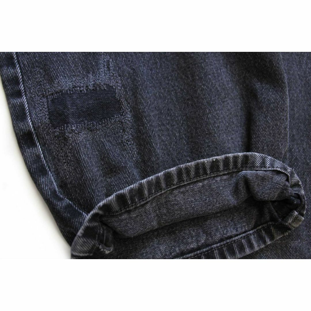 Levi's(リーバイス)の00s Levi'sリーバイス 505 リペア ペンキ飛び ブラック デニムパンツ w38 L32★SDP2501 オールド ジーンズ ストレート ヒゲ ビッグサイズ メンズのパンツ(デニム/ジーンズ)の商品写真