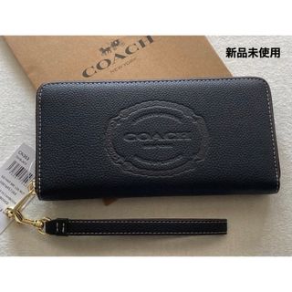 コーチ(COACH)の新品　COACH 長財布　メンズ　レディース　ブラック　ヘリテージ(長財布)