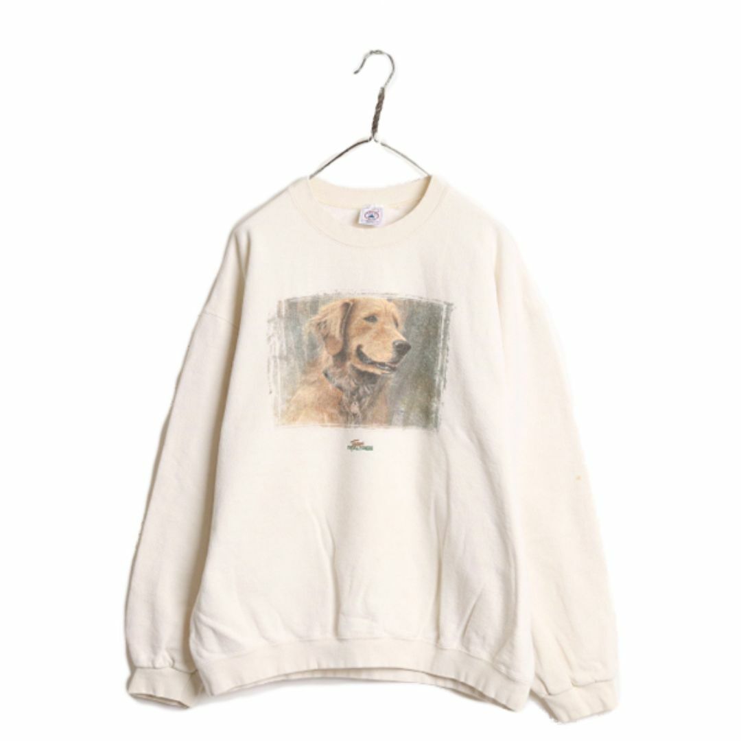 90s USA製 ドッグ イラスト プリント スウェット メンズ XL 古着 90s USA製 ドッグ イラスト プリント スウェット メンズ XL 古着