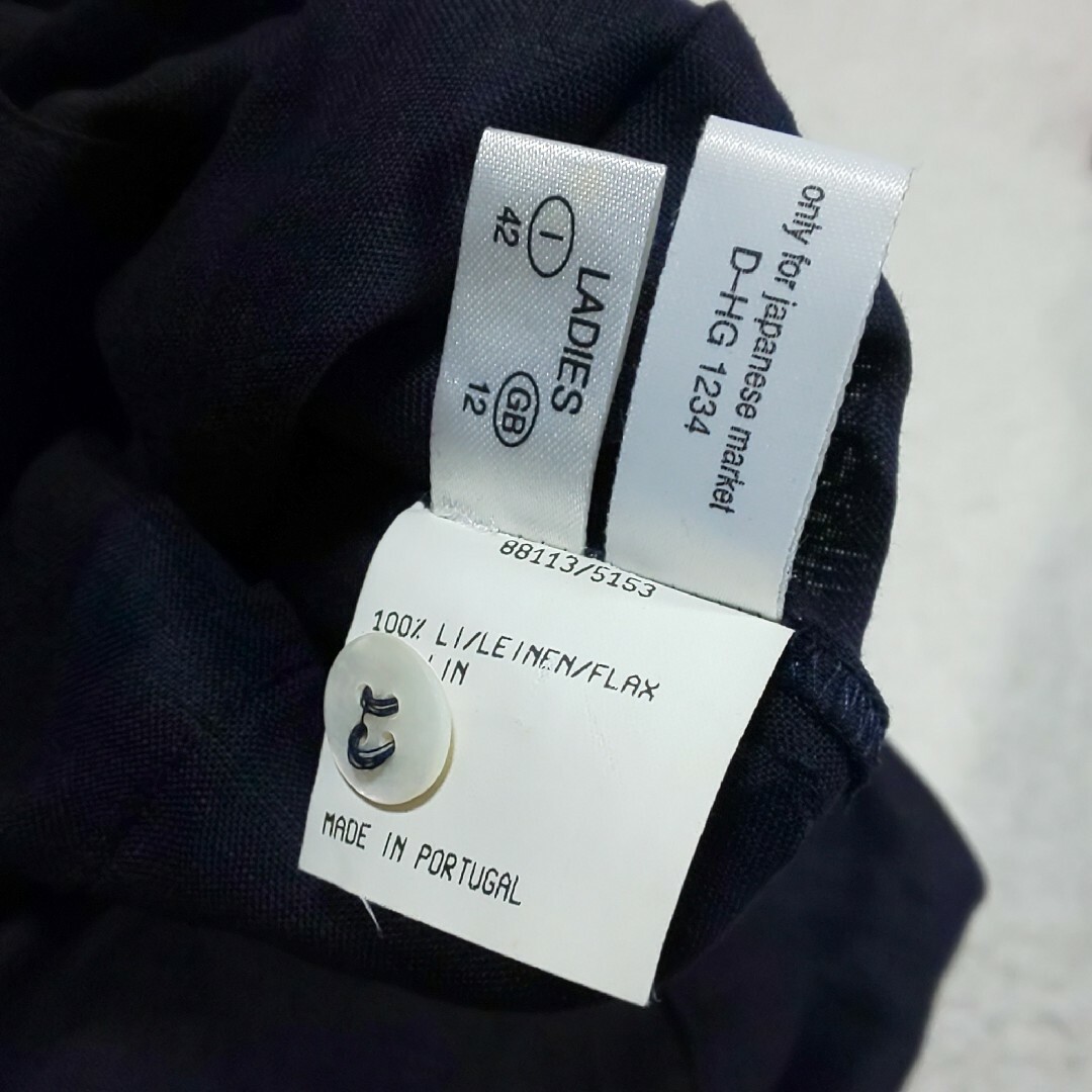 AIGNER(アイグナー)の【極美品/ポルトガル製】AIGNER リネン100% ドレスシャツワンピース レディースのワンピース(ロングワンピース/マキシワンピース)の商品写真
