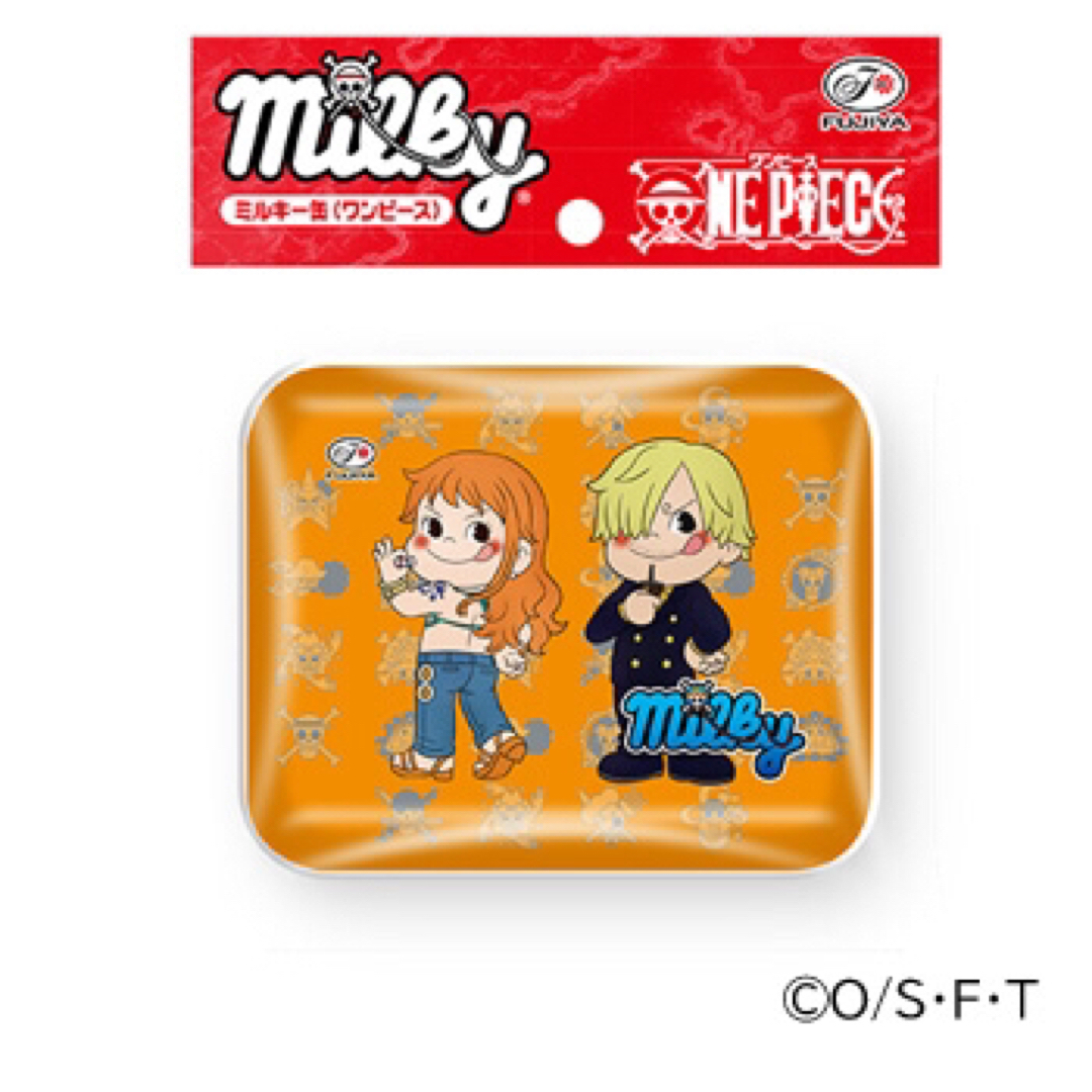 不二家(フジヤ)のMilky×ワンピースコラボ缶　セット エンタメ/ホビーのおもちゃ/ぬいぐるみ(キャラクターグッズ)の商品写真