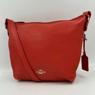 コーチ(COACH)の【美品】coach バケツ型　ショルダーバッグ レザー　本革　オレンジ系(ショルダーバッグ)