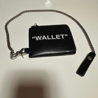 オフホワイト(OFF-WHITE)のOff-White QUOTE CHAIN WALLET ブラック 正規品(コインケース/小銭入れ)