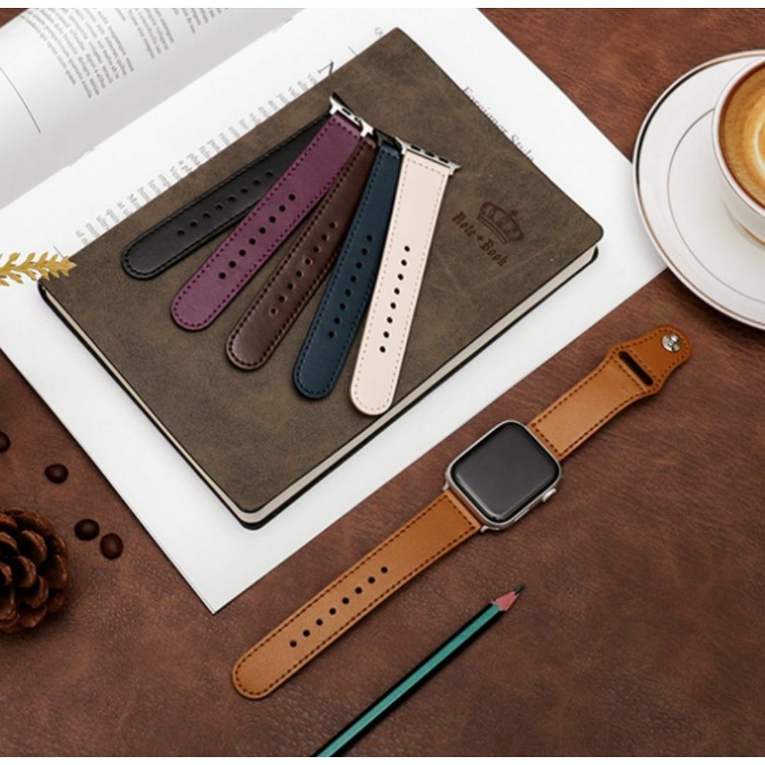アップルウォッチ バンド レザー 本革 AppleWatch ブラック m4w メンズの時計(腕時計(デジタル))の商品写真