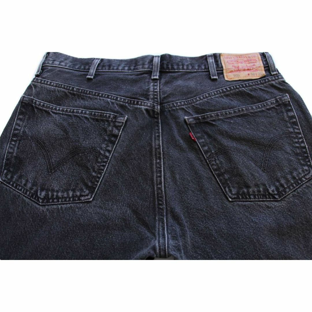 Levi's(リーバイス)の00s メキシコ製 Levi'sリーバイス 505 ダメージ ブラック デニムパンツ w38 L30★SDP2502 オールド ジーンズ ストレート ビッグサイズ メンズのパンツ(デニム/ジーンズ)の商品写真