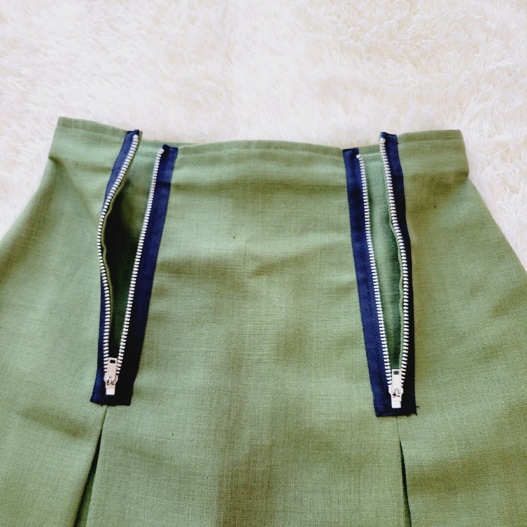 tricot COMME des GARCONS(トリココムデギャルソン)の【希少】AD1992 トリココムデギャルソン　麻　ファスナー　膝丈　スカート　S レディースのスカート(ひざ丈スカート)の商品写真