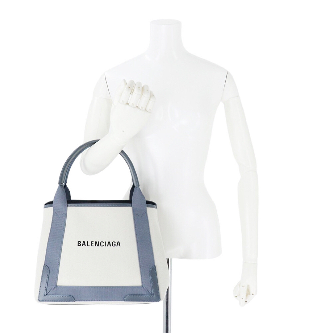 Balenciaga(バレンシアガ)のバレンシアガ バッグ ネイビーカバス S ナチュラル グレー トート コットン レディースのバッグ(トートバッグ)の商品写真