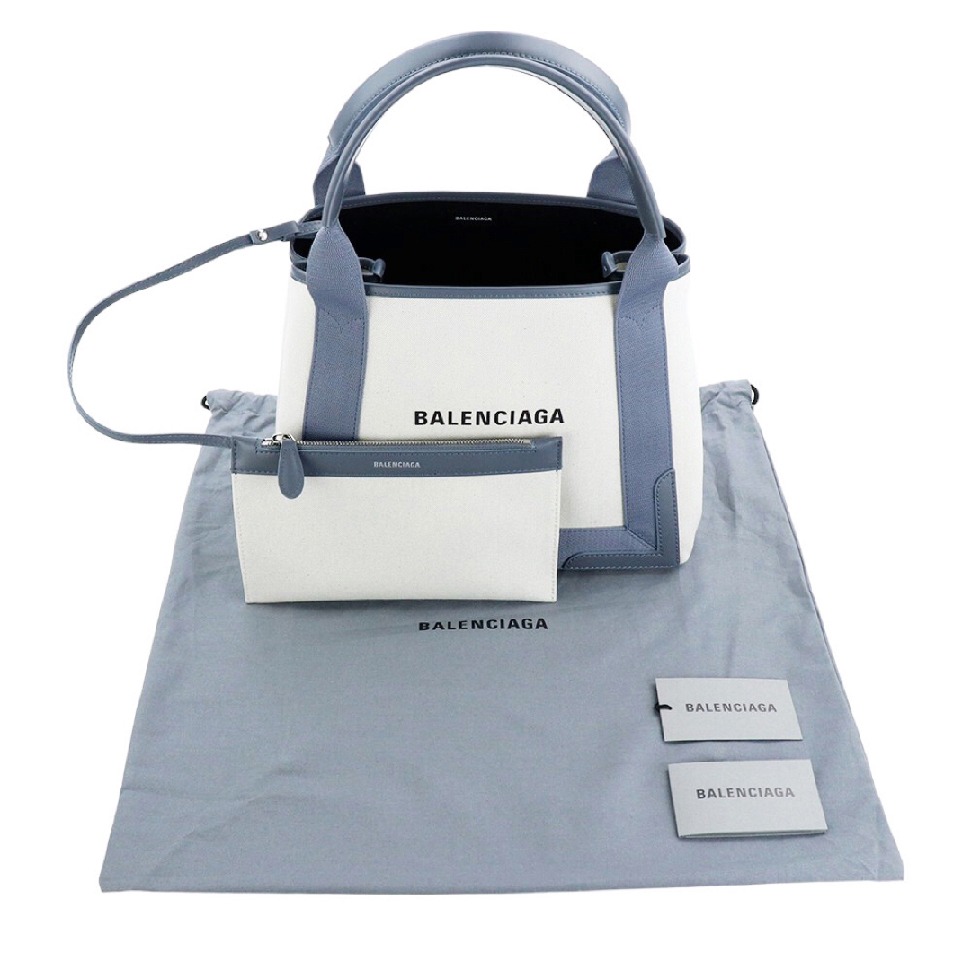 Balenciaga(バレンシアガ)のバレンシアガ バッグ ネイビーカバス S ナチュラル グレー トート コットン レディースのバッグ(トートバッグ)の商品写真