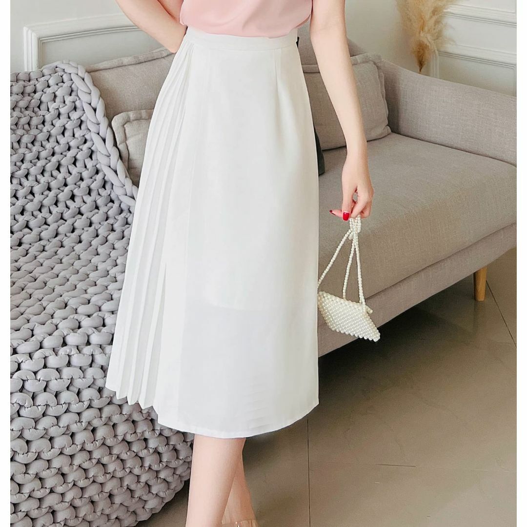 【色: ホワイト】[PH.YZBBDPG] スカート プリーツ フリル ハンガー レディースのファッション小物(その他)の商品写真