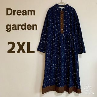 ドリームガーデン 2XL 3L ロングワンピース 花柄ワンピース 大きいサイズ(ロングワンピース/マキシワンピース)