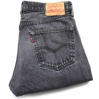 リーバイス(Levi's)のメキシコ製 Levi'sリーバイス 501 ダメージ ブラック デニムパンツ w34★SDP2544 ジーンズ ストレート サークルR クラッシュ ボロ リペア(デニム/ジーンズ)