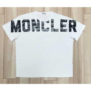 モンクレール(MONCLER)の［新品同様］モンクレール　ビッグロゴTシャツ　ホワイト　XXL(Tシャツ/カットソー(半袖/袖なし))
