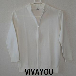 ビバユー(VIVAYOU)の★格安 VIVAYOU(ビバユー) 七分袖 ジップアップ ニット 白★(カットソー(長袖/七分))