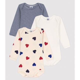 プチバトー(PETIT BATEAU)のPETIT BATEAU プチバトー 長袖ボディ 3枚組(肌着/下着)