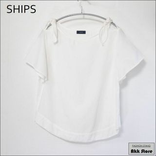 シップス(SHIPS)のSHIPS レディース トップス 半袖 ブラウス 肩リボン 白(シャツ/ブラウス(半袖/袖なし))