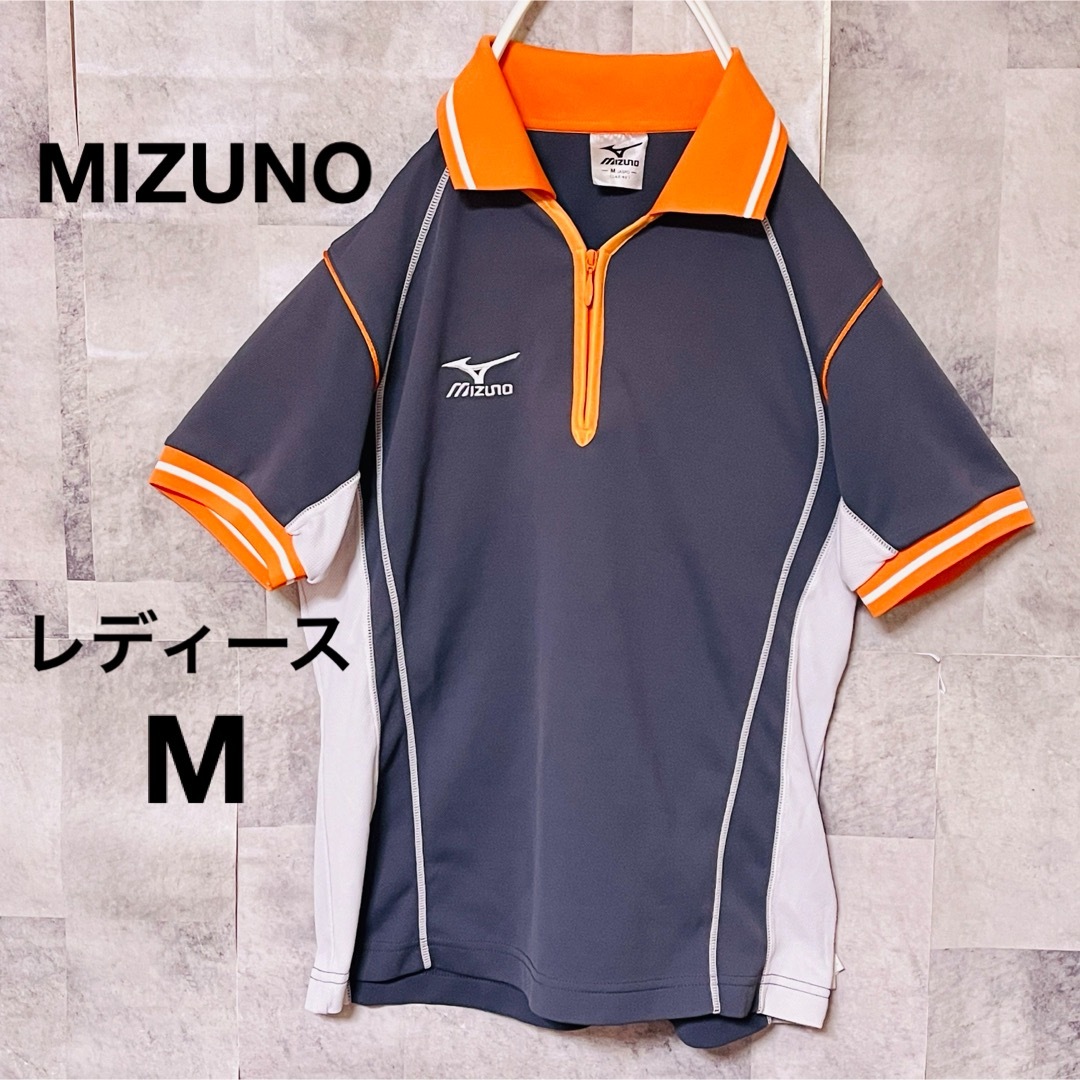 MIZUNO - ミズノウェア ポロシャツ 半袖 レディースMサイズ 刺繍 MIZUNO - ミズノウェア ポロシャツ 半袖 レディースMサイズ 刺繍
