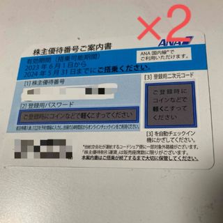 エーエヌエー(ゼンニッポンクウユ)(ANA(全日本空輸))のANA　全日空　株主優待券2枚(その他)