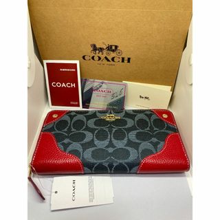 コーチ(COACH)のCOACH　コーチ　F53769　長財布　IMDEIデニム　シグネチャー(財布)