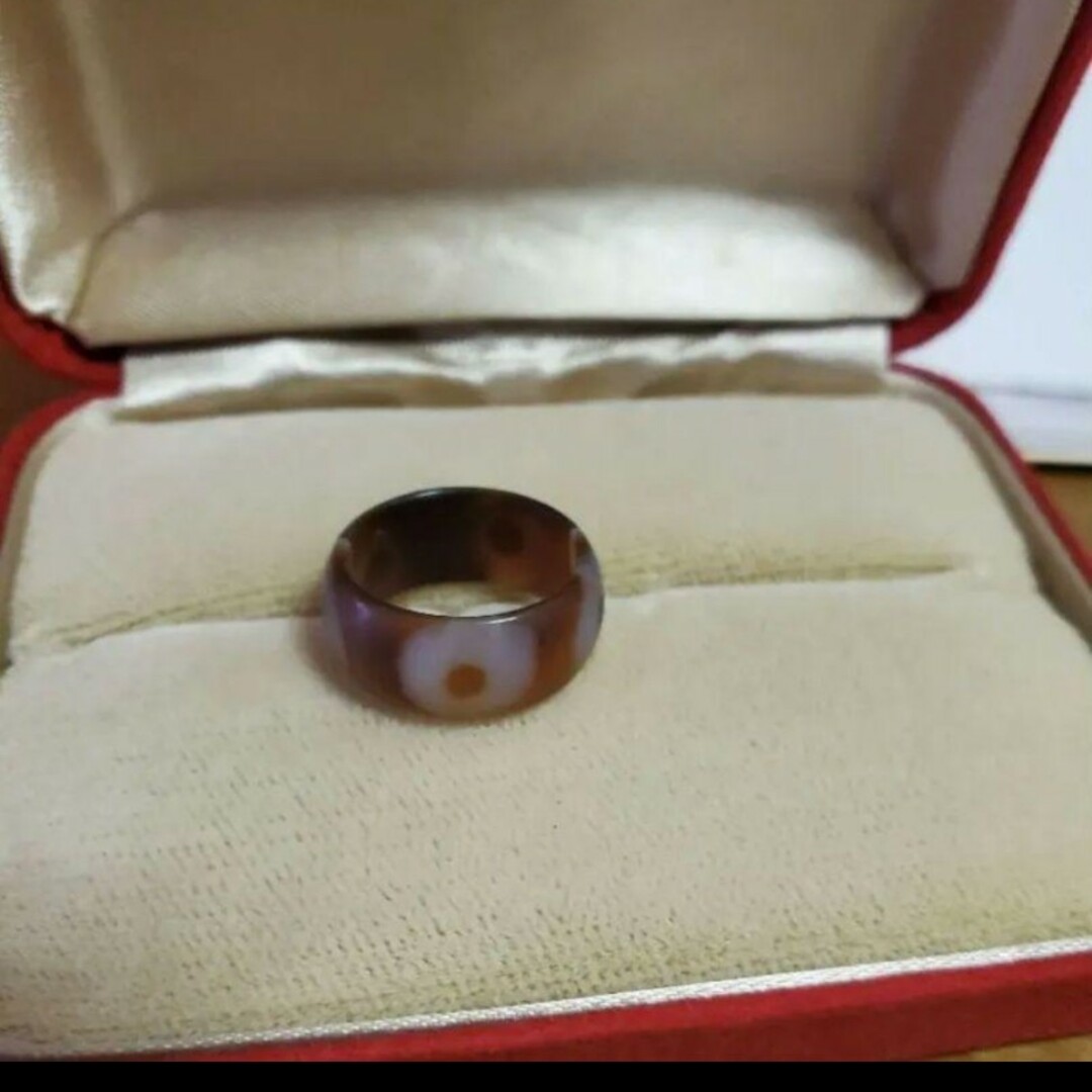 西蔵天珠 2眼+線珠 指輪 レディースのアクセサリー(リング(指輪))の商品写真