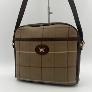 バーバリー(BURBERRY)の【ヴィンテージ】Burberry ショルダーバッグ チェック　ホースロゴ　玉虫色(ショルダーバッグ)