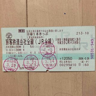 青春18きっぷ　残り１回(鉄道乗車券)