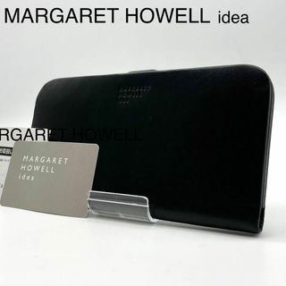 マーガレットハウエル(MARGARET HOWELL)の★新品 マーガレットハウエル 長財布 ライジア レザー がま口 薄型 ブラック(財布)